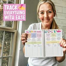Fitness Journal For Women - Workout Journal For Women, Food And Fitness Journals, Undated Workout Log Book Planner, Exercise And Gym Journals, Exercise Planner Weight Loss Tracker - Blue - 查看 8