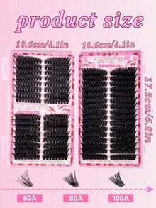 544pcs Eyelash Cluster, D-Curl, 544pcs Individual Lashes 50D+60D+80D/60D+80D+100D , DIY Lash Bundle Natural Look & Super Thick & Intelligent & Super Soft & Super Lightweight Reusable Individual Segment False Eyelashes Extension Kit, Suitable For Beginners Use At Home Or Travel, Daily Life & Wedding & Date & Party & Music Festival & Halloween Lash Clusters, Eyelash Clusters, Individual Eyelashes, Lashes, Fake Lashes - DD - View 6