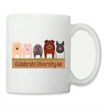 Taza 11oz diversidad de cerdos de colores - Blanco - Ver 6