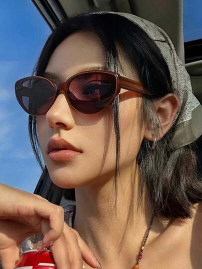 1pc Cat Eye Style Women Minimalist Casual Outfit, Suitable For Runway, Vacation And Travel, Women Beach Accessory