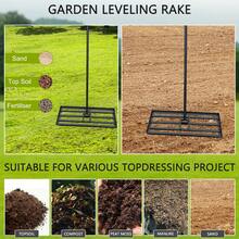 Crystals Lawn Leveling Rake With 75" Steel Extended Handle – Heavy Duty Garden Lawn Tool - Leveling Rake - View 3