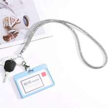 1pc Crystal Lanyard With Rhinestones, Approx. 31.5 Inches (80cm) Long, With Metal Clasp And Key Ring, Suitable For Office, School And Other Occasions - 1pc - View 5