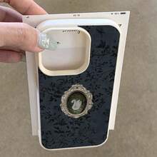 Casing Ponsel Retro 1 buah Bahan TPU Elegan Beludru Motif Angsa Gelap Kompatibel dengan iPhone 17 Pro Max/17/16 Pro Max/15/13/12/11, S20 FE/A15/S24/A55, Note 11/Note 12/Note 13 Pro, Pelindung Lembut Anti Jatuh Cakupan Penuh - Putih - View 3