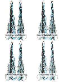 Synthetic Messy Braid, Pink Blue Grey Wig Braid, Boxer Braid Wig Women Ponytail New Chinese Fried Dough Twists Long Braid - Multicolor - View 10