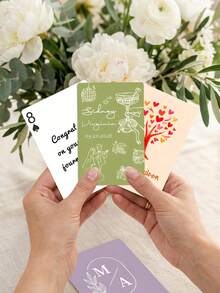 Custom Wedding Playing Cards ,Customize Text,Wedding Playing Cards, Wedding Guest Book Alternative, Blank Poker Cards, Wedding Signing Book, Wedding Favor,Personalized Wedding Deck , Custom Printed Keepsake , Bridal Shower Favor,Personalized Deck For Couples, Weddings & Anniversaries - Multicolor - View 4