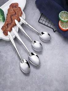 10pcs Vintage Pattern Stainless Steel Tea Spoons, Durable Polished Small Spoons, Reusable For Coffee, Tea, Desserts, Ice Cream And Home Gatherings - View 3