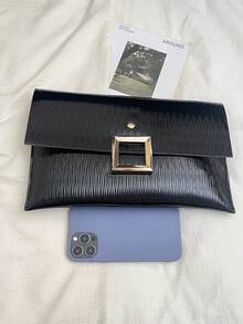 大容量手拿包，可装化妆品和手机，时尚派对/约会手提包，女士 - 黑色 - 查看 7