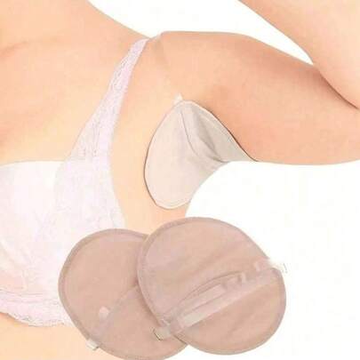 1片双层腋下吸湿垫，可重复使用的吸湿防护肩带，透气可水洗腋下防潮垫，男女通用速干白色防潮贴