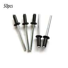 50pcs Aluminum Alloy Blind Rivets Rivets Dome Head Open End Black M2.4 /3.2/4/5 - Black Aluminum Rivets - View 10
