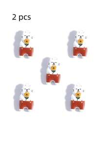 2pcs Double-Sided Zinc Alloy Painted 3D Cute Cat Pendant Charms, Bag Accessories - Cartoon Cat - View 16