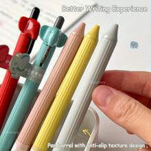 1/6 趣味大象中性笔 0.5mm 可爱动物主题笔，书写流畅，黑色中性笔，非常适合学校、办公室和学习使用。 - 多色 - 查看 5