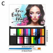 opeth 10-Compartment 26-Color Water-Soluble Body Paint Set, Includes 1 Brush. Quick-Drying, High Saturation, Easy To Clean With Water. Suitable For Festivals, Parties, Halloween And Other Makeup/Painting Events - Multicolor - View 7