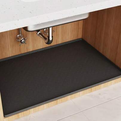 Sink Mat - Silicone Sink Mats, Waterproof Sink Liners For Shelves, Organizers, Protects Kitchen Sink And Bathroom Cabinet Sinks, Drip Trays. Available In 34"X22", 30"X21.2", 25"X21.2", 25"X22", 22"X21.2" Sink Mats