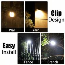 1件/2件/3件 LED 太陽能花園壁燈，附感應器，戶外防水燈，可充電夾燈，適用於景觀牆面裝飾 - 太陽能夾子燈 - 查看 11