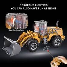 Tractor de control remoto a escala 1:30 - Juguete de coche de ingeniería para niños con luces, juguete de tractor ideal para niños de 6 a 12+ años, mejor regalo de Navidad y cumpleaños para niños - Multicolor - Ver 3