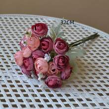 6 piezas de flores artificiales de ranúnculo, flores de ranúnculo mini realistas, flores artificiales de interior de primavera, ramo DIY, decoración para boda y fiesta de novia, flores falsas vintage rosa a granel - Multicolor - Ver 10