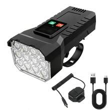 1pc Ultra-Bright Bicycle Headlight, Powerful Illumination, Large Capacity Battery, USB Rechargeable, Waterproof & Dustproof, Essential For Night Rides - Bicycle Lights - View 12