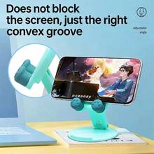 1 pieza Nuevo soporte plegable y multifuncional ajustable para teléfono/tableta con diseño de persona encorvada, accesorio de dibujos animados lindo - Multicolor - Ver 3