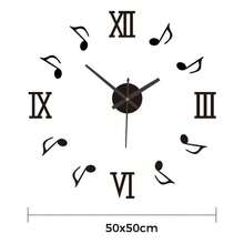 No Drill Creative Silent Acrylic Wall Clock, DIY Music Note Decor Clock For Living Room, Bedroom, Hallway - 1PC - View 10