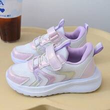 1 Pair Fashionable, Comfortable And Lightweight Spring Children's Sports Shoes. Summer Breathable Mesh Hollow Out Big Kids Running Shoes. Students' Daily Wear Anti-Slip Durable EVA Outsole. Molded Insole, Stable Fit, Soft Glossy Sole, Suitable For Daily Wear And Running. - Màu tím - Xem 6