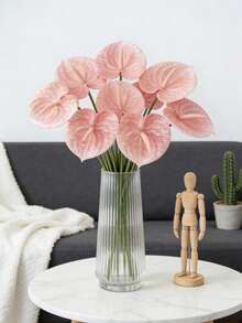 3/5/10支装仿真粉色天堂鸟和红色火焰百合花，适用于家居装饰、婚礼装饰、仿真花、婚礼用品、派对用品、室内装饰、办公室、酒店、桌面装饰 - 粉色 - 查看 8