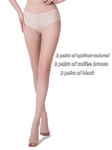 1 Pair Women's Sexy Open Toe Ultra-Thin Pantyhose, Stirrup Tights - Coffee Brown - View 9
