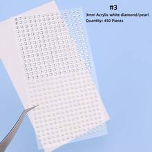 混合装 2mm/3mm/4mm 发用自粘珍珠贴纸 面部珍珠贴纸 适用于头发、面部化妆、美甲 DIY 手工艺品 - 貼紙 - 查看 4
