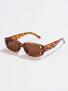 1 Pair Unisex Fashionable Outdoor Sports Fashion Glasses, Small Oval Frame - Brown - View 4