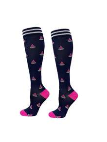 1/3/6 Pairs Unisex Long Compression Socks, Breathable Knee-High Design Suitable For Running, Cycling, Hiking, Football And Travel - Multicolor - View 7