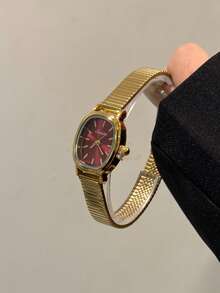 椭圆形复古风格金色竹节表带石英女表，优雅精致，适合日常佩戴、生日礼物、派对和其他场合。 - 金色 - 查看 9