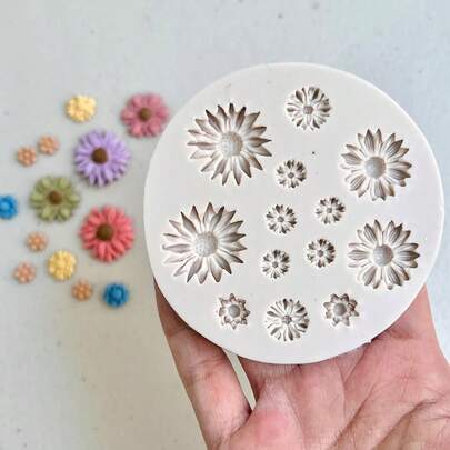1pc Epoxy Resin Mold For Small Chrysanthemum Earrings, Decorative Pendant, Daily Home Decor Flower Silicone Mold, Keychain Pendant DIY Craft, Suitable For Jewelry Making