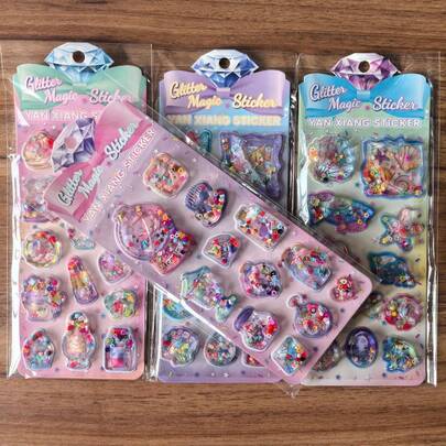 Colorful Cute Ocean Animal Water Transfer Stickers, Fun Shimmering Candy Stickers Suitable For Water Bottles, Refrigerators, Phone Cases, Notebooks, DIY Crafts, Rewards, Etc.