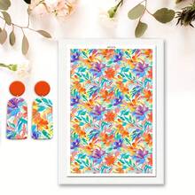 Floral Pattern Clay Transfer Paper For Polymer Bohemian Leaves Clay Transfer Retro Water Transfer Sheets Jewelry Making Earrings DIY Polymer Enamel Pottery Enamel Tools Art - 1Pc - View 33