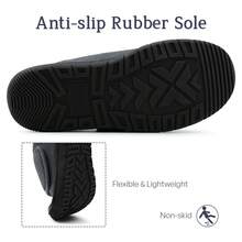 Mens Slippers With Memory Foam Comfy Adjustable Indoor Outdoor House Slippers For Men - Grey - View 6