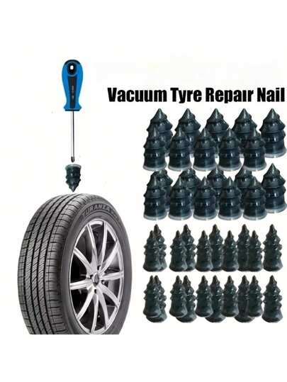 Universal Tire Repair Kit With Installation Tools - Rubber Puncture Repair Plugs For Cars, Motorcycles, Trucks And Scooters - Convenient DIY Tire Repair Accessories, Essential For Emergency Maintenance. Easy To Operate.