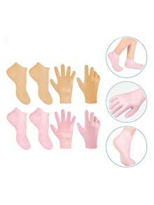 Moisturizing Gloves, Softening And Exfoliating Foot And Hand Care Tool For Dry Cracked Skin, Soft Silicone Gel, Skin Repair, Reusable, Suitable For Hand Care, Care Tool, Soft Silicone Gloves, Gel Spa Moisturizing Gloves, Gift For Mother, Travel Accessory - Multicolor - View 6