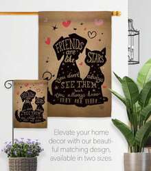 Ornament Collection Friends Are Like Stars Garden Flag Dog Puppy Spoiled Paw Canine Fur Pet Nature Farm Animal Creature House Decoration Banner Small Yard Gift Double-Sided, Made In USA - White - View 7