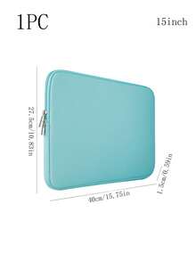 Soft Laptop Sleeve Bag For 11", 13", 14", 15", 15.6" Notebooks, Office & Travel Use - Mint Blue - View 9