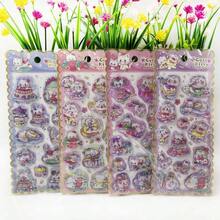 Nuevas pegatinas lindas de gatito con líquido, pegatinas de dibujos animados 3D con líquido, pegatinas de recompensa para preescolar - Multicolor - Ver 4