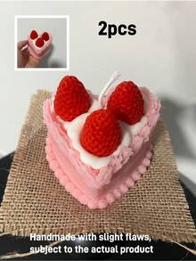2pcs/1pc Realistic Piped Cream Strawberry Cake Scented Candle (8cm/3.14in), Creative Shaped Candle, Handmade Soy Wax, Smokeless Candle, DIY Candle, Pure White Heart-Shaped Candle, For Wedding Decor, Valentine's Day Decor, Bestfriend Gifts, Gift For Woman, Winter Gift, Decorative Candle, Lovely Decoration Wedding Partner Hand Gift Home Decoration, Valentine's Day Gift, Birthday Present, Room Decor, Candle, Candles, Gifts, Scented Candles, Home Decoration, Mother's Day Decor, Happy Mother's Day, Mom Gift, Best Mom, Thank You Mom, Mom Life - 彩色 - 查看 16