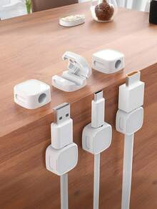 Bộ 9 kẹp từ tính để bàn, giá đỡ dây cáp, giá đựng cáp dữ liệu gắn trên xe, kẹp cáp sạc điện thoại di động, kẹp cố định dây cáp dính cho bàn làm việc, văn phòng, nhà cửa và xe hơi. - Nhiều màu - Xem 9