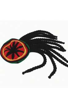 1顶节日派对趣味针织帽，男士非洲牙买加脏辫假发帽，女士角色扮演帽 - 彩色 - 查看 6