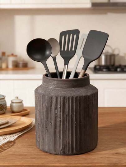 Soporte de utensilios de resina estilo nórdico, adecuado para espátulas, cucharas y herramientas de cocina. Solución de almacenamiento ideal para cocinas modernas, autocaravanas y espacios pequeños. Diseño minimalista y de moda que mantiene los utensilios ordenados y complementa la decoración minimalista.