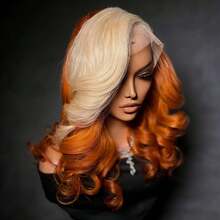 Highlight Ginger Orange Quality Body Wave Glueless Wigs Human Hair With Baby Hair 13x4 HD Transparent Lace Front Wigs Human Hair 250 Density Natural Loose Wave Lace Frontal Wig For Women Natural And Lifelike - 高光薑橙 - 查看 2