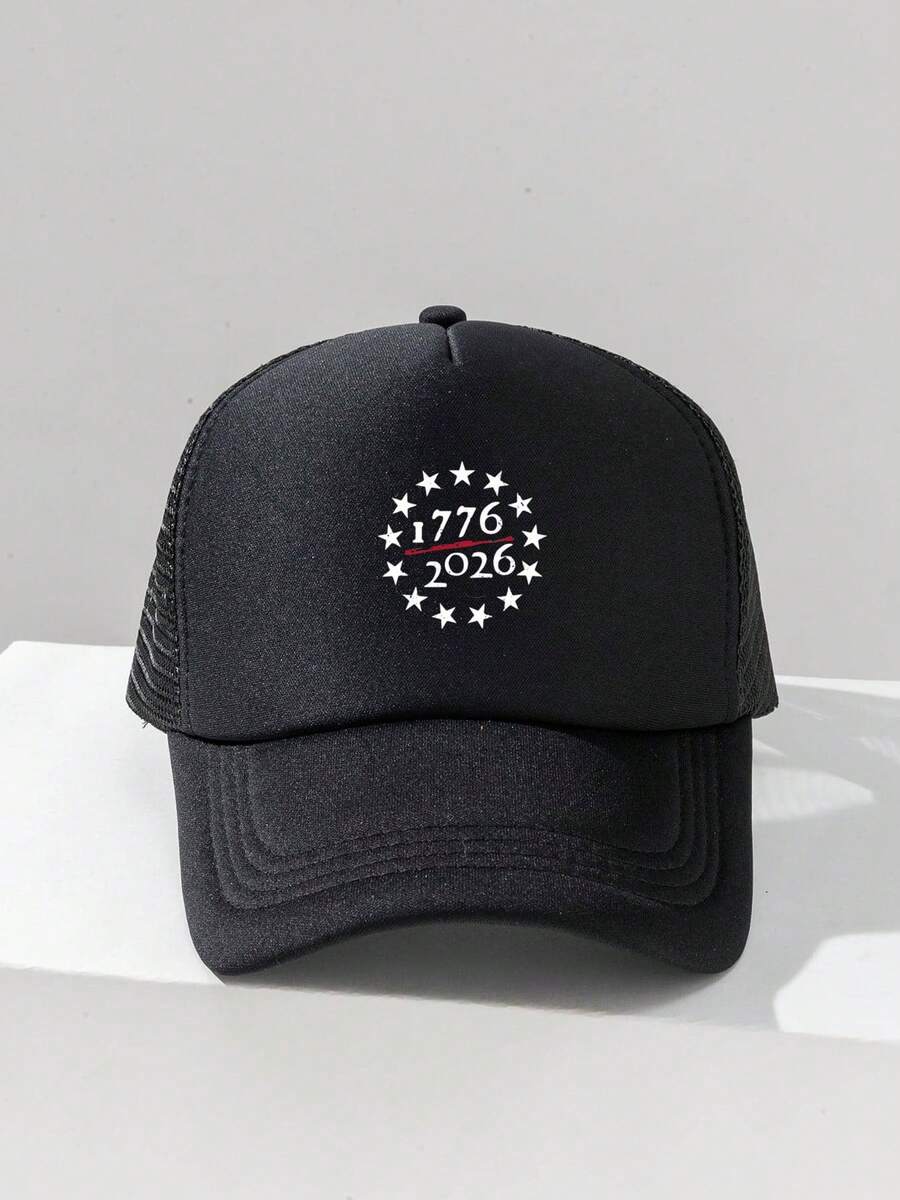 1pc Fashion Sponge Cap 250th Anniversary Of The United States Printing Adult Truck Driver Hat Baseball Hat Fishing Hat Funny Gift Hat For Men And Women Spring And Summer - Multicolor - View 1
