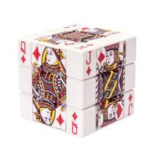 3x3 Poker Playing Card Cube Puzzle – UV-Printed Speed Cube, Smooth Turning Brain Teaser, Durable ABS Magic Cube Toy For Adults, Stress Relief Gift Puzzle - Multicolor - View 6