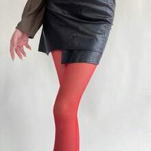 Spring Summer New Sheer Velvet Pantyhose Women Candy Color Sheer Nude Tights Y2K Sexy E-Girl Soft High Waist Hosier - màu da - Xem 3
