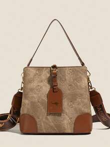 Fashionable Versatile Letter Retro Commuter Tote Bag, Casual Women's Handbag, Shoulder & Crossbody Bag - Multicolor - View 12