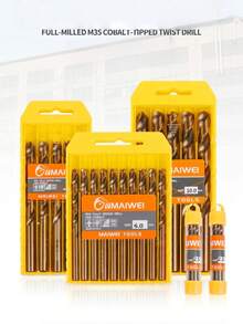 5件套高钴含量钻头套装，高精度耐用钴钻头，专为不锈钢、电钻、合金钢和木工设计。包含多种尺寸的高强度钻头，适用于木材、金属和塑料等材料。是木工、金属加工和家居维修的理想之选。 - 彩色 - 查看 7