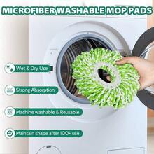 Spin Mop And Bucket System With Wringer Set Floors Cleaning, 6 Refill Wet Mop Pads - Single - View 4